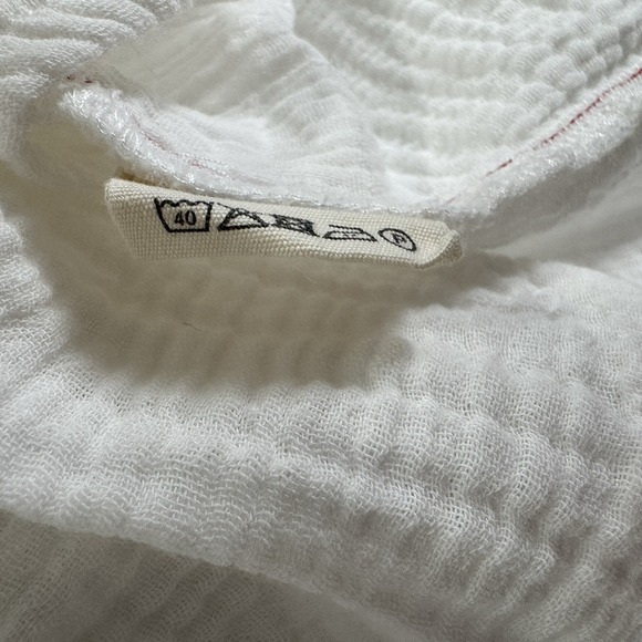 Gauzy White Cotton Top Womens Large Beachy Relaxed Boho Tropical Breathable - Picture 13 of 16